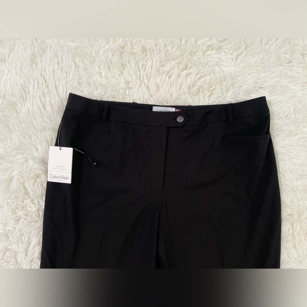 NEW Calvin Klein Career Modern Fit Trousers Dress Suit Pants Black Womens 12 L - Picture 3 of 12